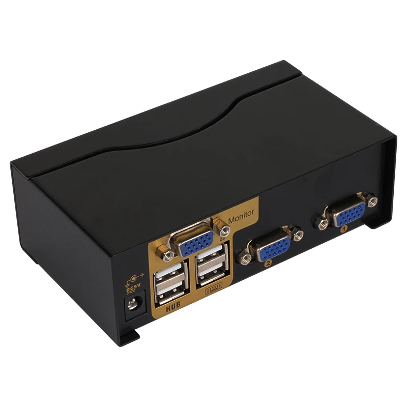 VCOM Laptop Desktop PC USB VGA KVM Switch 2 in 1 1080P FHD with Button IR Remote Control