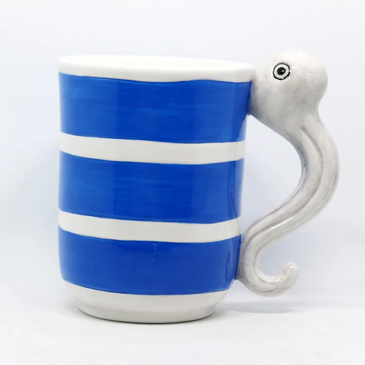 Wholesale printed logo custom animal pet fish shaped ceramic mug
