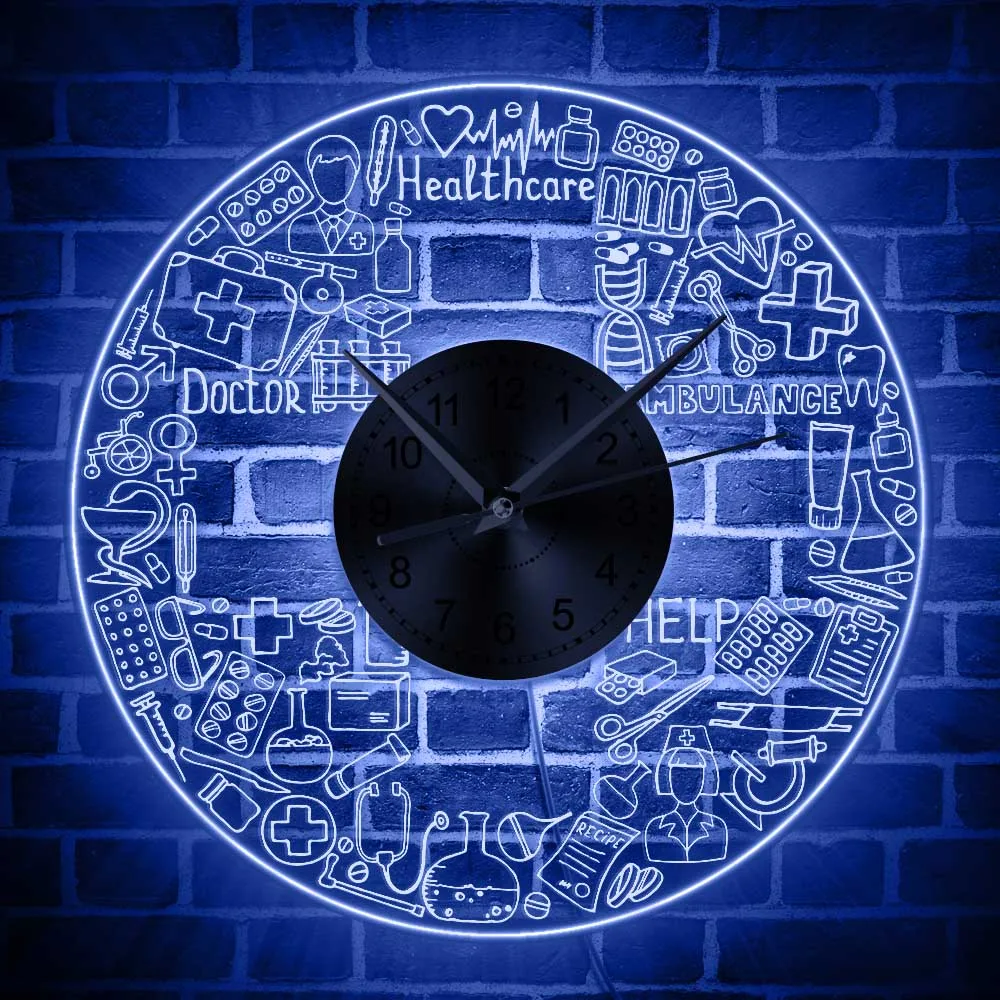 Healthcare Hospital Deco Led Digital Clock Wall Mounted Nurse Doctor Gift Wall Clocks