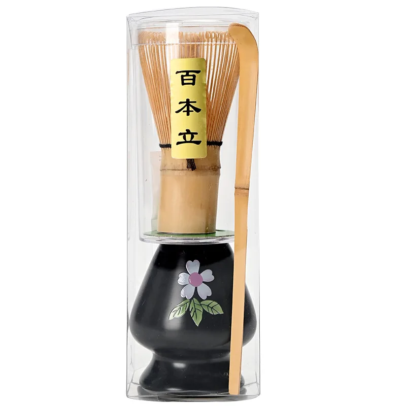 Wholesale Price 3PCS SET Whisk Bamboo Eco Handmade Matcha Whisk With Spoon/Ceramic Stander