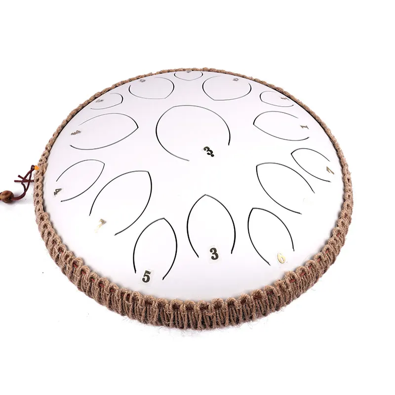 Factory offer the big size  design 14 inch (35 cm) 15 tongue white  hank drum D key balmy drum  steel tongue drum