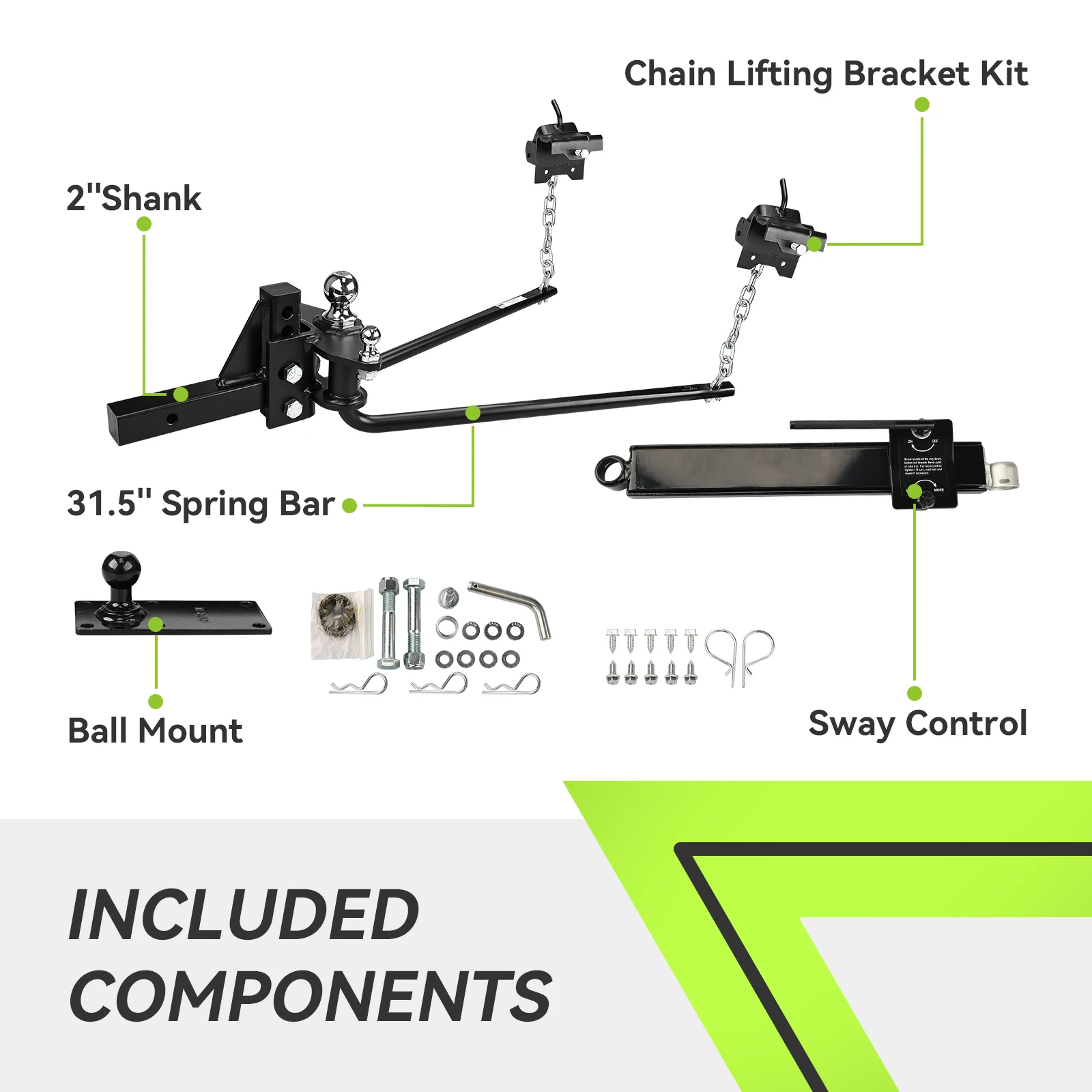 Truck Trailer Weight Distribution Hitch 8000lbs RV Accessories  Universal Hitch Towing System with Sway Control