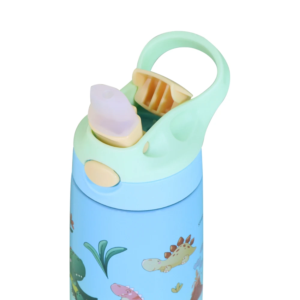 Kawaii Students 420Ml Portable Stainless Steel Insulated Double Wall Vacuum School Kids Water Bottle With Flip Top