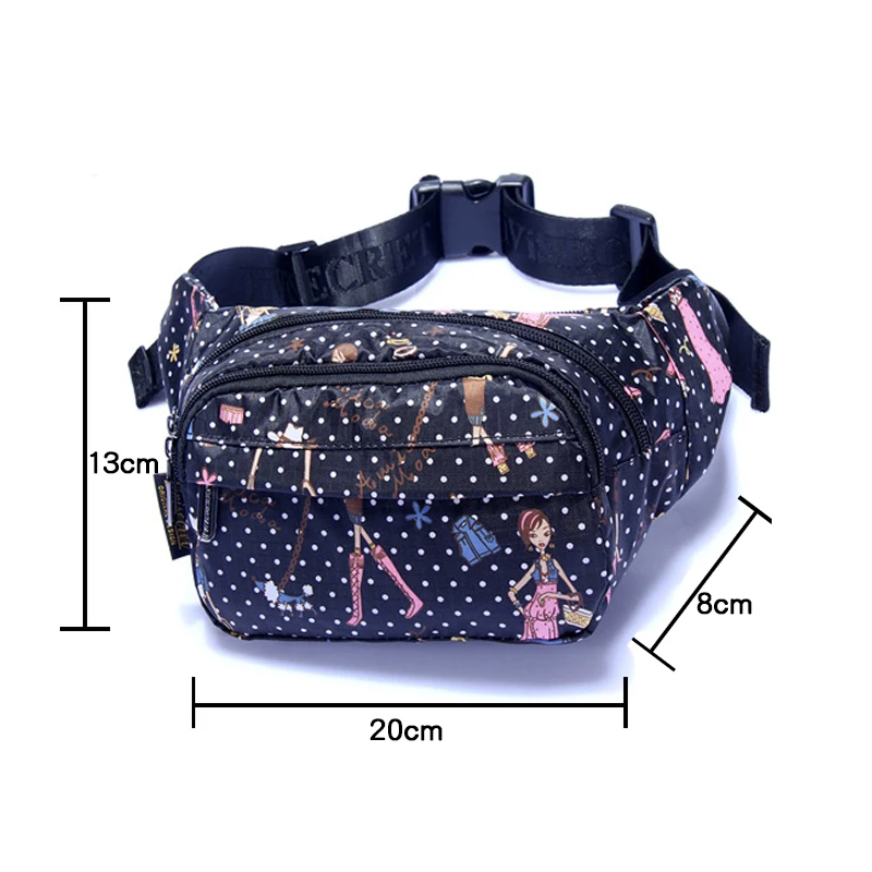 Factory price digital printing polyester waterproof hip bag waist pack lightweight customize fanny pack