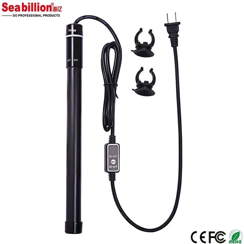 Seabillion Titanium Shell Submersible Aquarium Heater Fish Tank Water Heater Thermostat Heating Rod