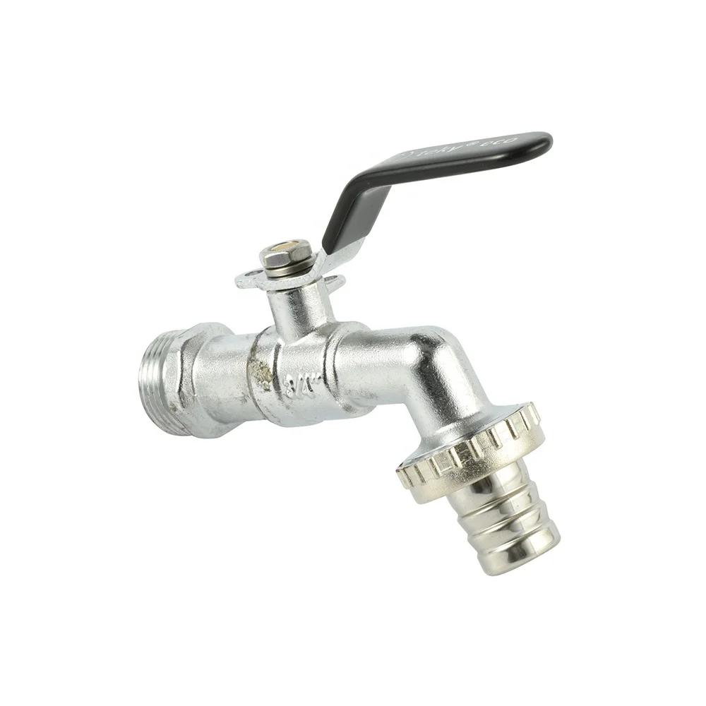 
Plated Nickel Brass Bibcock with Long Lever Handle 