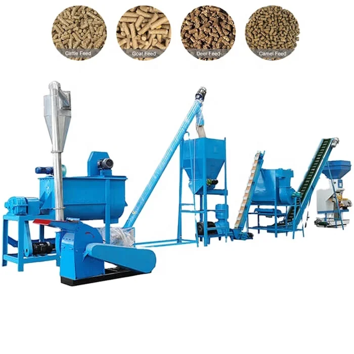 1-5 t/h Animal Pet Feed Food Processing Machine Production Line Feed Pellet Machine Chicken Cattle Feed Machine Pellet Making