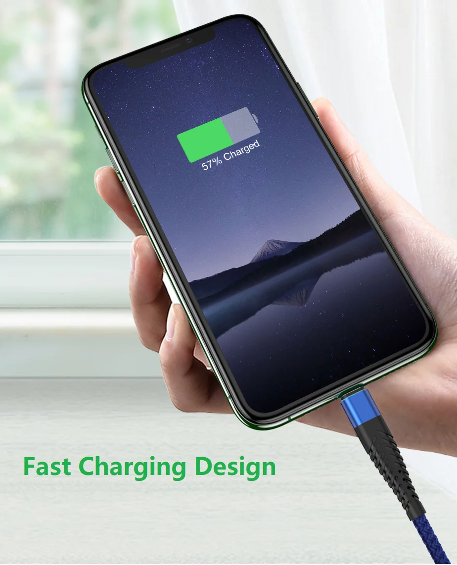 
Customized Fishbone 1ft 3ft 6ft 10ft Flexible Braided Fast Charging Micro USB V8 Data Charge Cable 