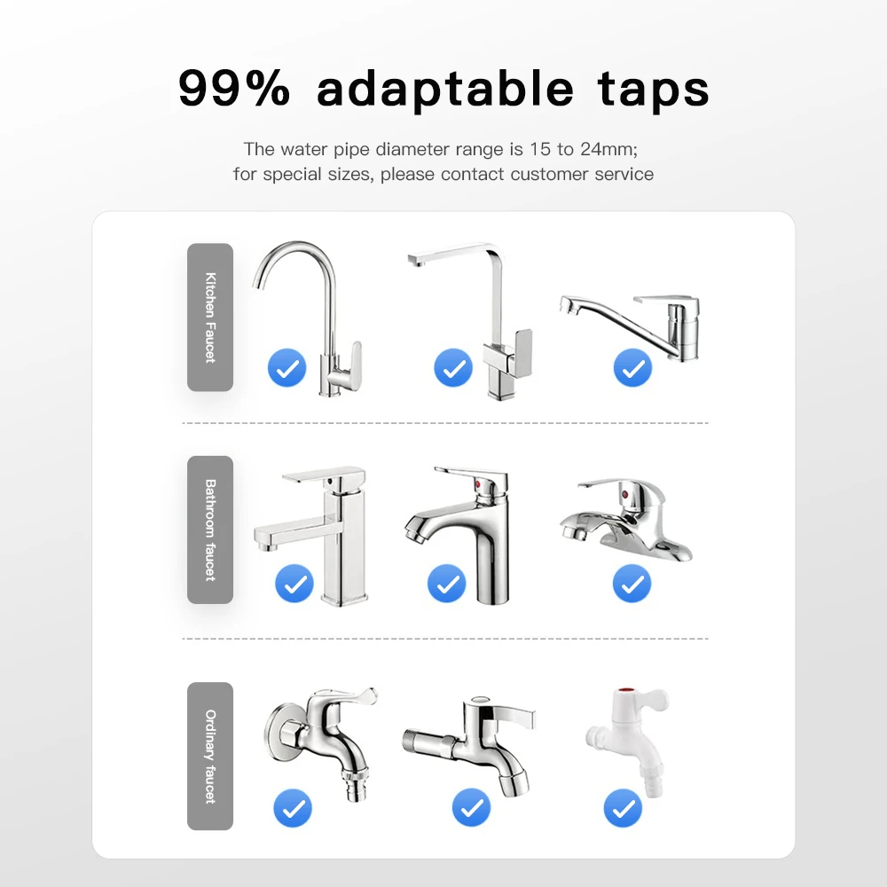 Household Kitchen Water Filter Faucet Diatom Ceramic 5 Stage Removing Chlorine Sediment Stainless Steel Tap Water Purifier