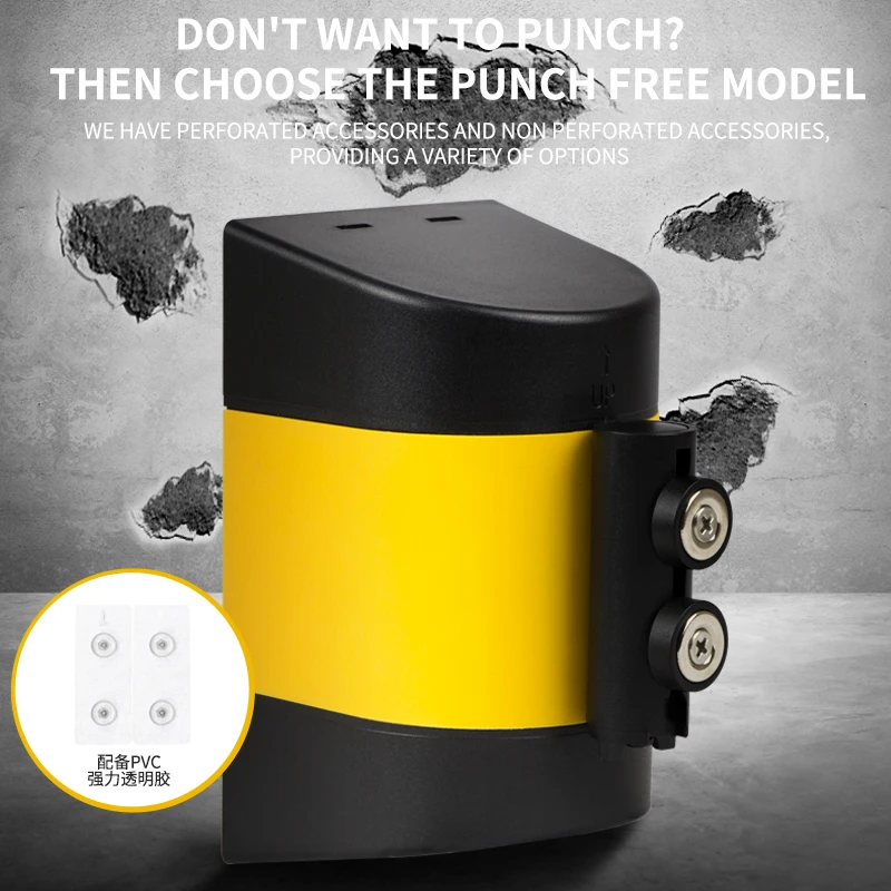 3m Customize logo hot sale Fixed Wall Mount Retractable isolation Belt Barrier with ABS Case