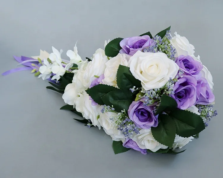 Bridal bouquets wedding artifical silk rose head wholesale floral supplies
