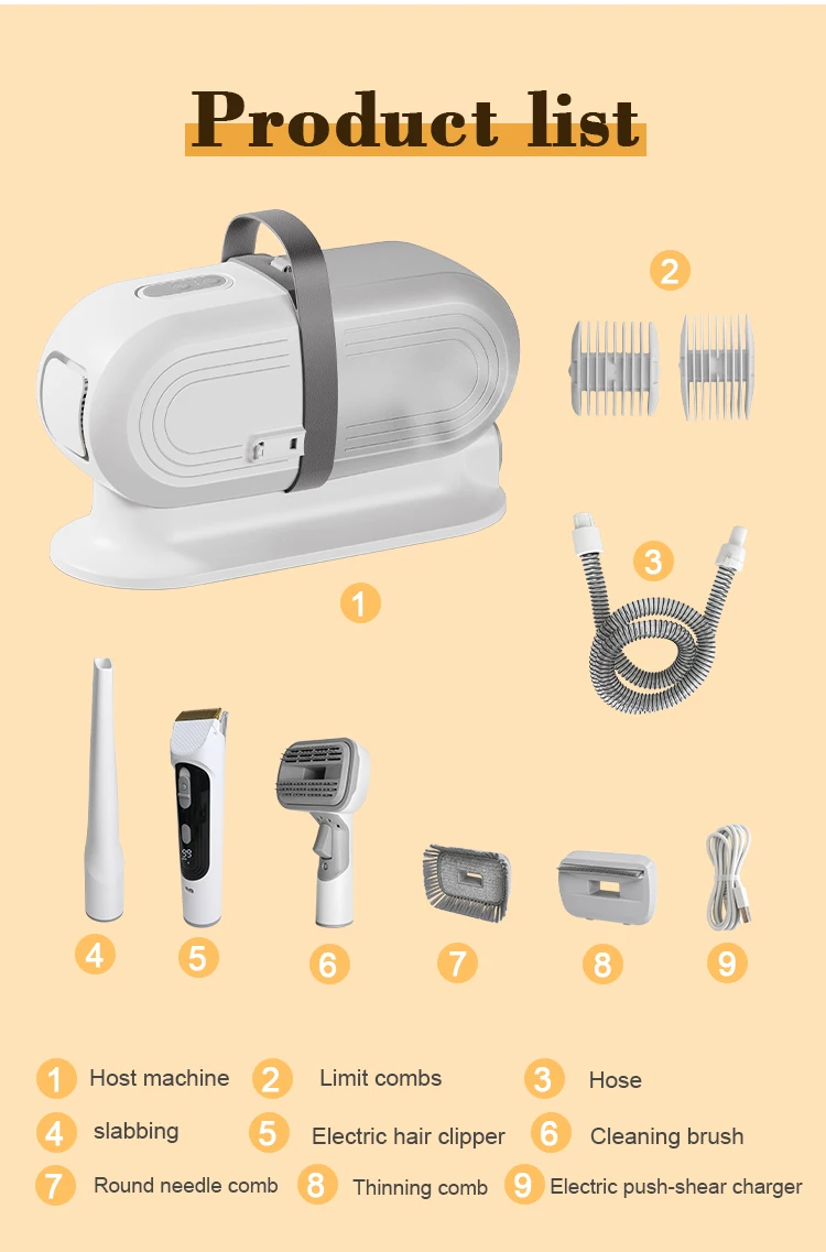 MRY Manufacture Electric Pet Hair Shaver Set Dog Hair Remover Machine Pet Trimmer Brush Cat Grooming Vacuum Cleaner Kit for Pet