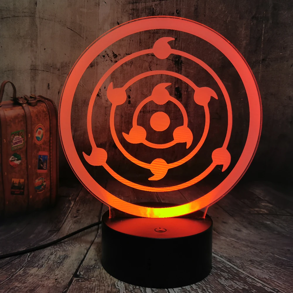 Сувенирный подарок Naruto, Лавовая Лампа для настроения, Шаринган, Муген Tsukuyomi, план «глаз Луны», USB, сенсорный светодиодный ночник с изменением 7 цветов, 3D