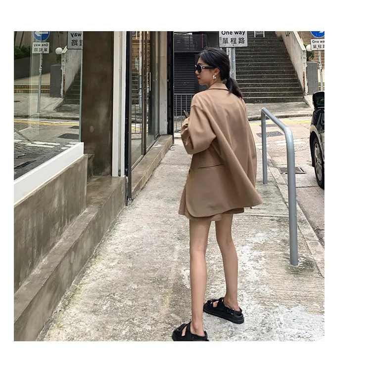 Korean style small suit  autumn new professional wear, casual suit jacket high waist pleated skirt small two-piece set