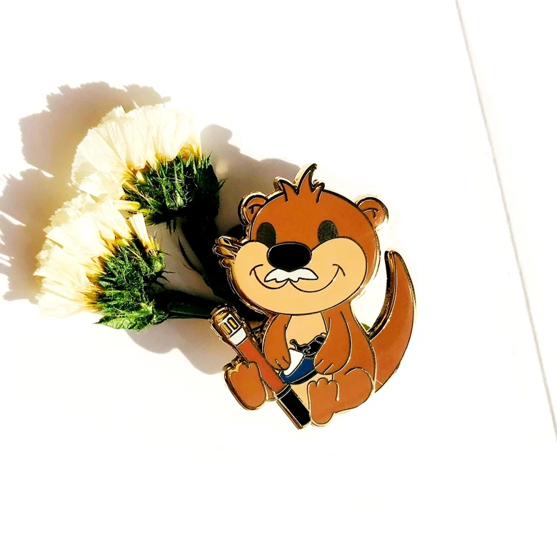 Zinc Alloy Metal Badges Direct Supplier Customized Hard Enamel Gold Plated With Transparent Sandblast Lovely Anime Lapel pins