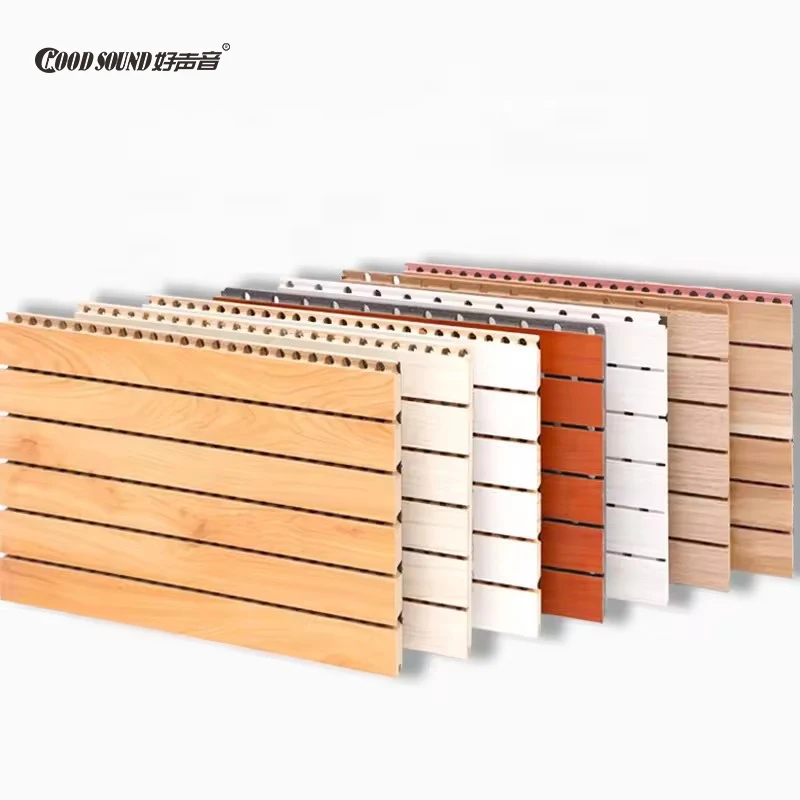 Goodsound Hall Acoustical Ceiling Acoustic 3d Model Design Grooved Wooden Soundproofing Panels for Walls