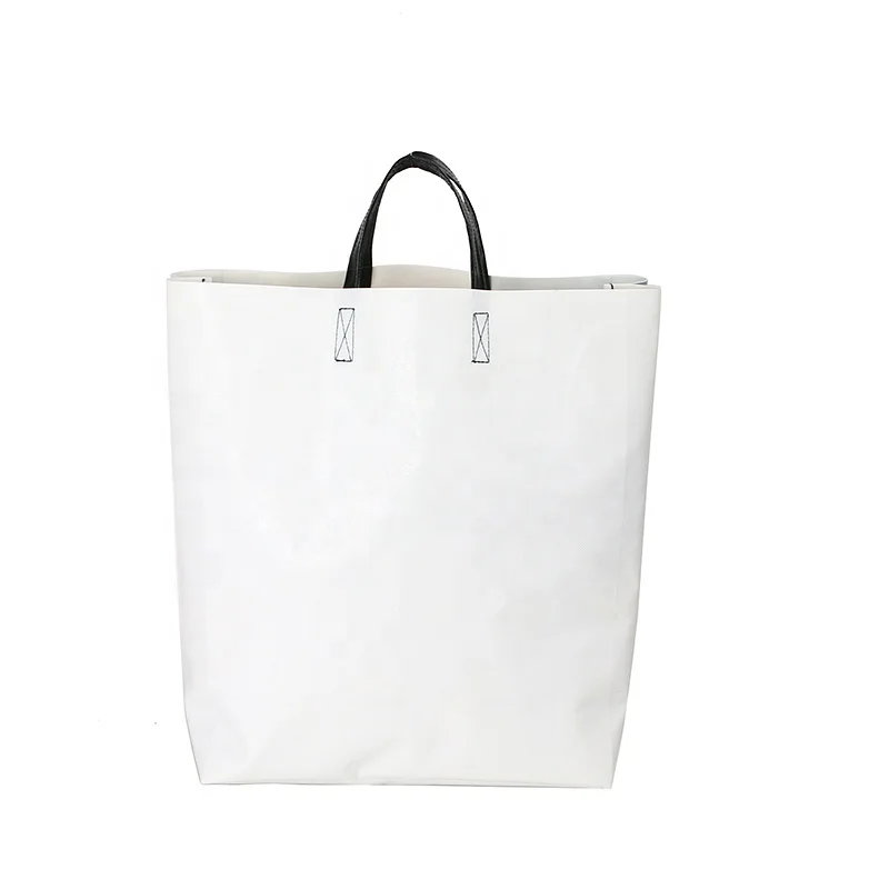 Vintage Tarpaulin tote bag with Inner Pocket Canvas Beach waterproof shopping Bag with stitching color