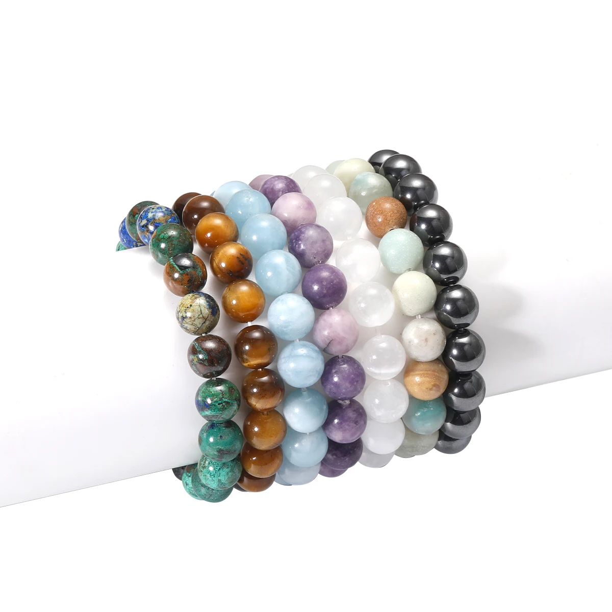 Custom 10mm   Healing Crystal Energy Colorful Bead Bracelet Natural Semi-precious Stretch Beads Bracelets amethyst bracelet