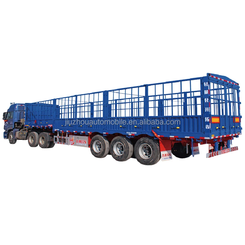 Fence Cargo Semi Truck Side Wall Trailer 3 Axles 40ft 12m 50ton Semi-trailer Dump Truck Trailer tractor trucks
