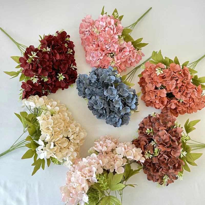 7 heads hydrangea french hydrangea simulation gardening hydrangea wedding false flower decoration