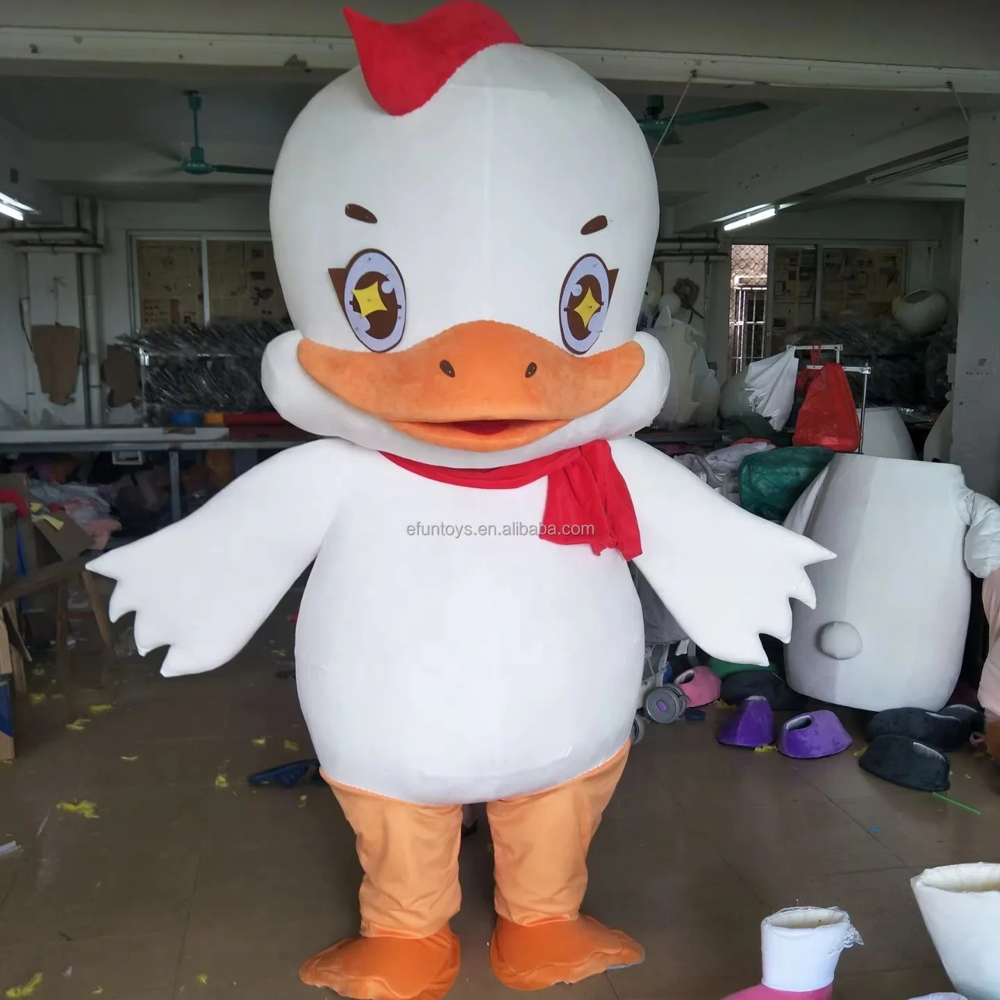 Efun MOQ 1 PC Professional Custom White Duck Mascot Costume Adult Size Cute Duck Mascot Costume for Party