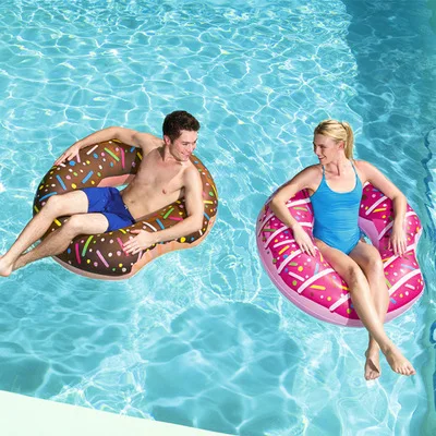 Inflatable Swimming Ring Donut Pool Float for Adult Kids PVC Swimming Mattress Rubber Ring Swimming Pool Toys Water Seat
