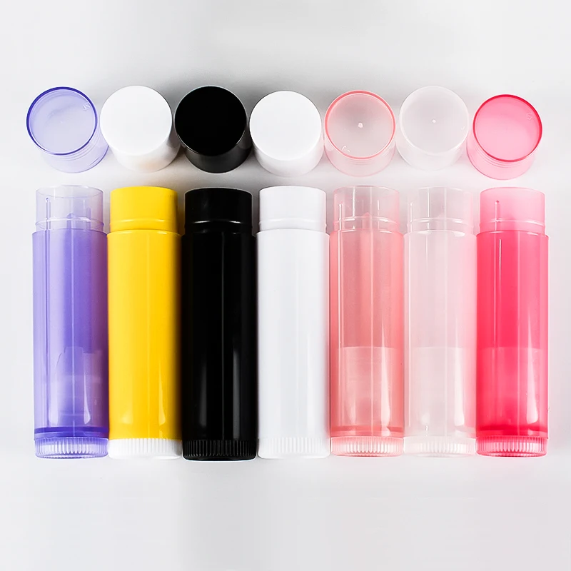 Wholesale 5g White Transparent Empty Chapstick 4g Lip Gloss Container Black Lip Balm Tubes