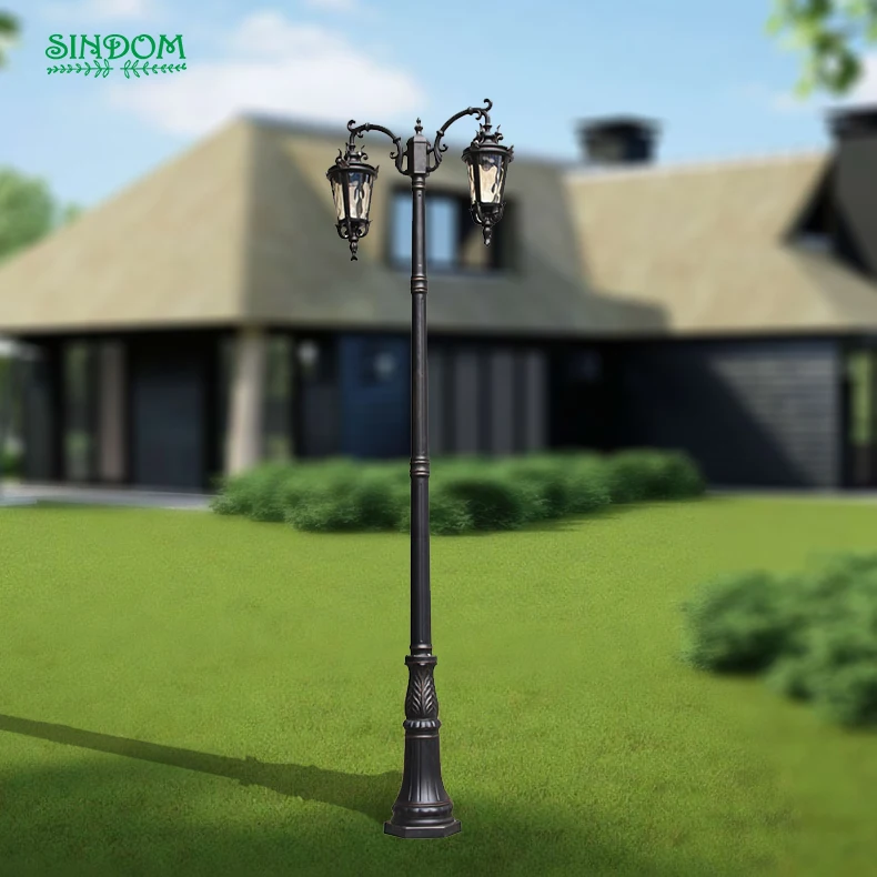 2023 New Design Two Lamps Head Classic Lighting Outdoor Post Light
