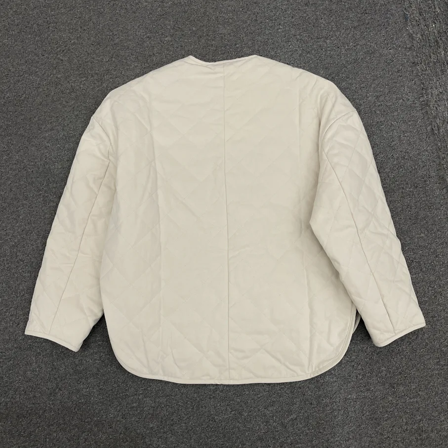 Custom new home simple style loose round collar clip cotton jacket with Ringer quilted cotton coat coat women