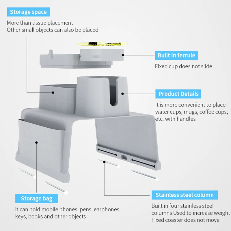 Functional Silicone Sofa Coaster Non Slip Cup Holder Soft Drink Cup Holder For Sofa Coffee Drinks Controller Cup Holder