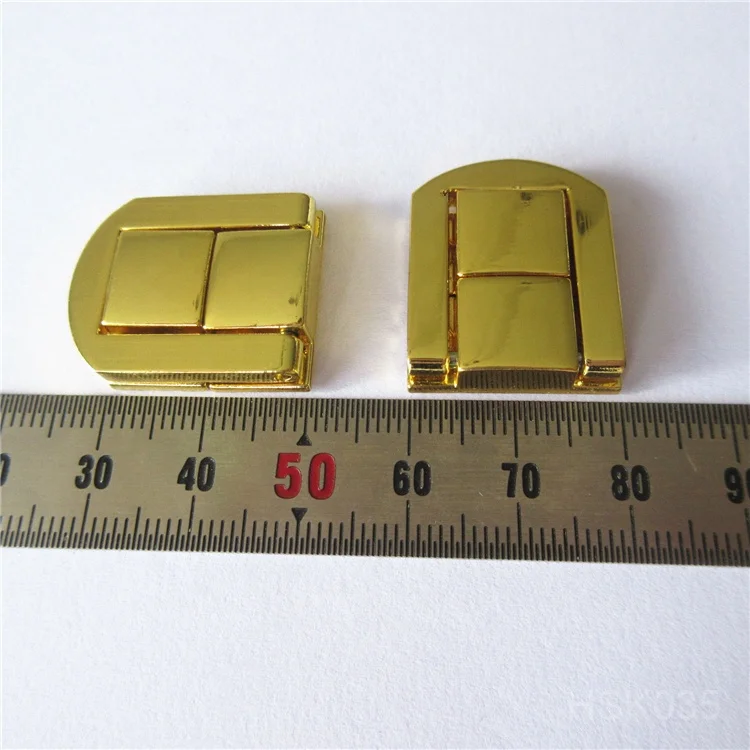 Stock supply 20 x 25mm zinc alloy shiny gold metal box lock for Wine boxes