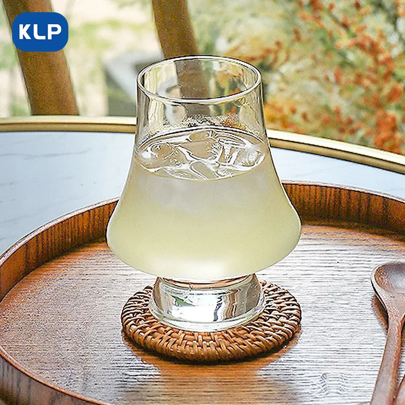 Vintage Short Stem Champagne Flutes Crystal Glassware Big Belly Cup Tulip Glass