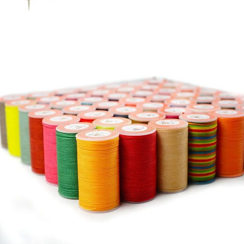 0.65mm Polyester Round Wax Hand-sewn Leather Waxed High Strength Polyester Sewing Thread Brands