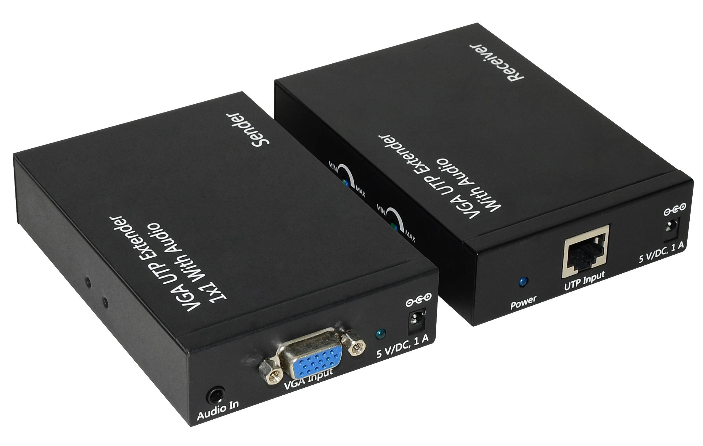 Gmax Best and unique 300m VGA UTP Extender 1X1 Splitter with Audio Set max. 1920x1200 signal extended for HDTV