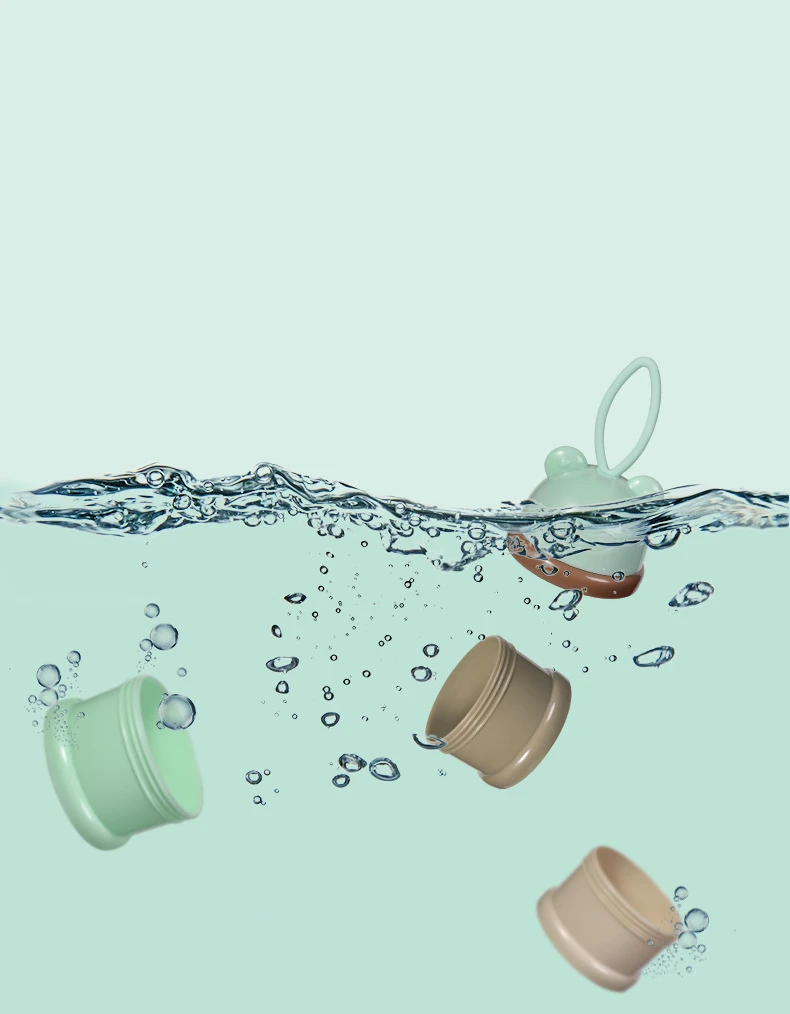 Portable Travel Baby Milk Powder Container 3 Layer Plastic Kids Snack Food Storage Box Dispenser Formula Bottle