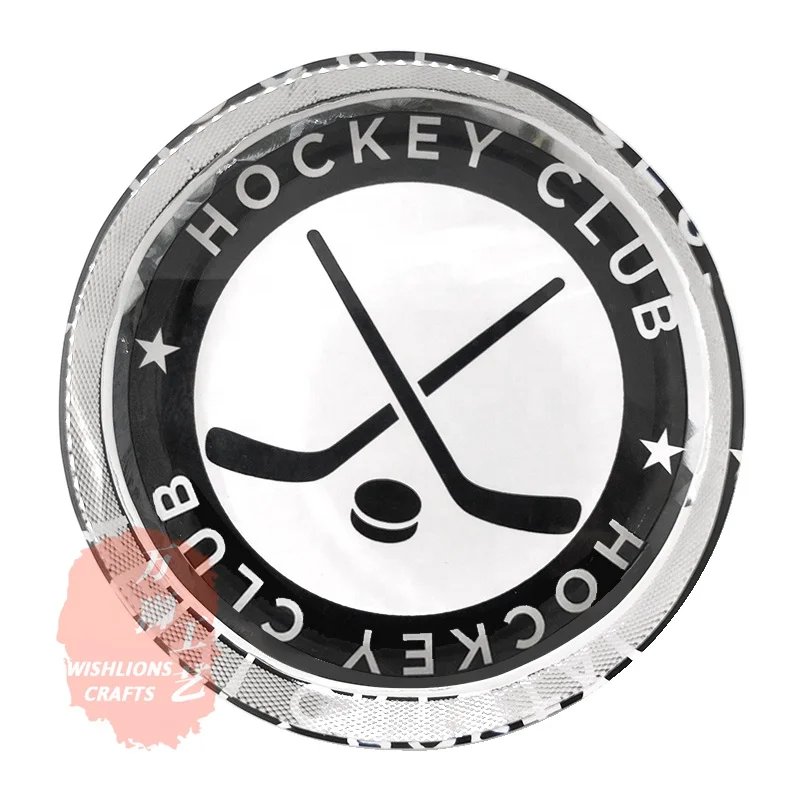 Wholesale Custom Engraving K9 Grade Crystal Paperweight Ice Hockey Puck Shape Glass Paperweights For Competition Souvenir CPW-02