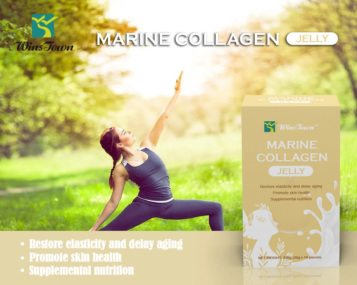 Private Label Beauty Pure Collagen Protein Jelly Anti Aging Skin Lightening Care Pills Marine Supplement