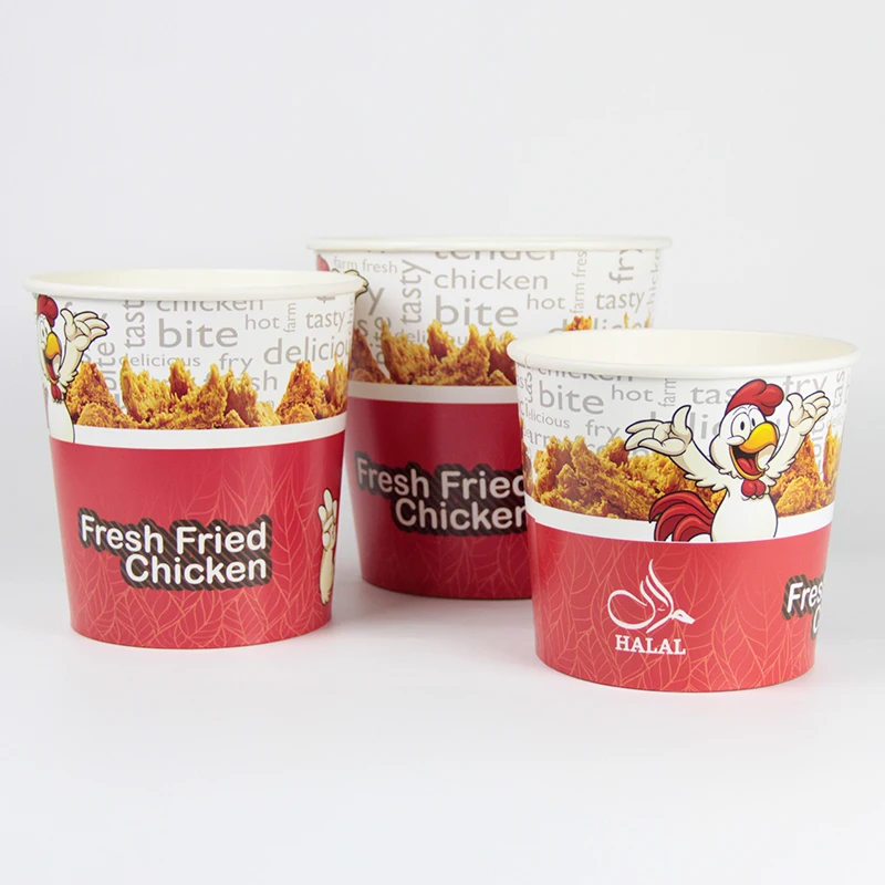 Disposable Chicken Bucket Food Packaging Paper Bucket For Fried Chicken