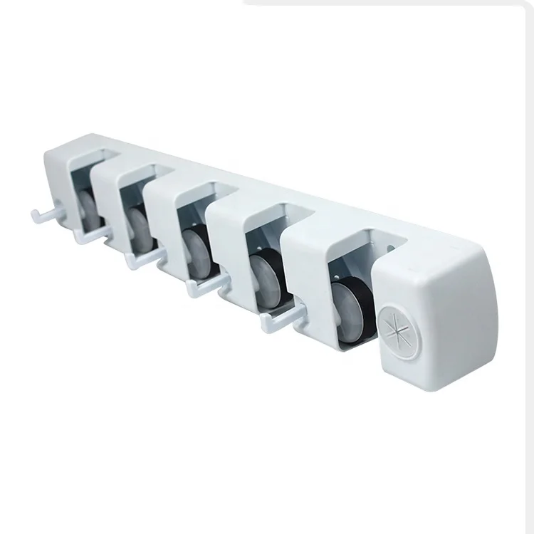 Plastic  Non-folding Rack Multi-use Tools Organizer Mop And Broom Holder