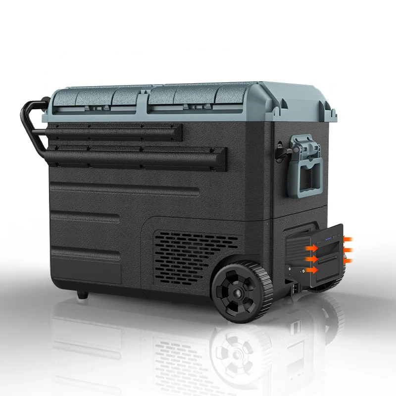 COOLBO WEG55 50 л DC дополнительная батарея 12 в кемпинг Двухзонный портативный Морозильный компрессор автомобильный холодильник