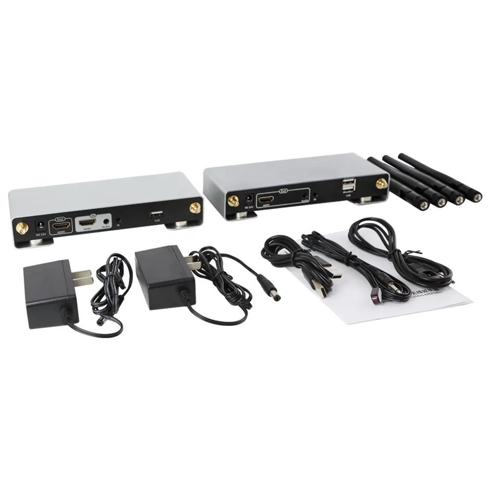Unnlink Wireless KVM HDMI 1080P60Hz Full HD extender 200m/656ft Transmitter and Receiver Loop-out ODM OEM