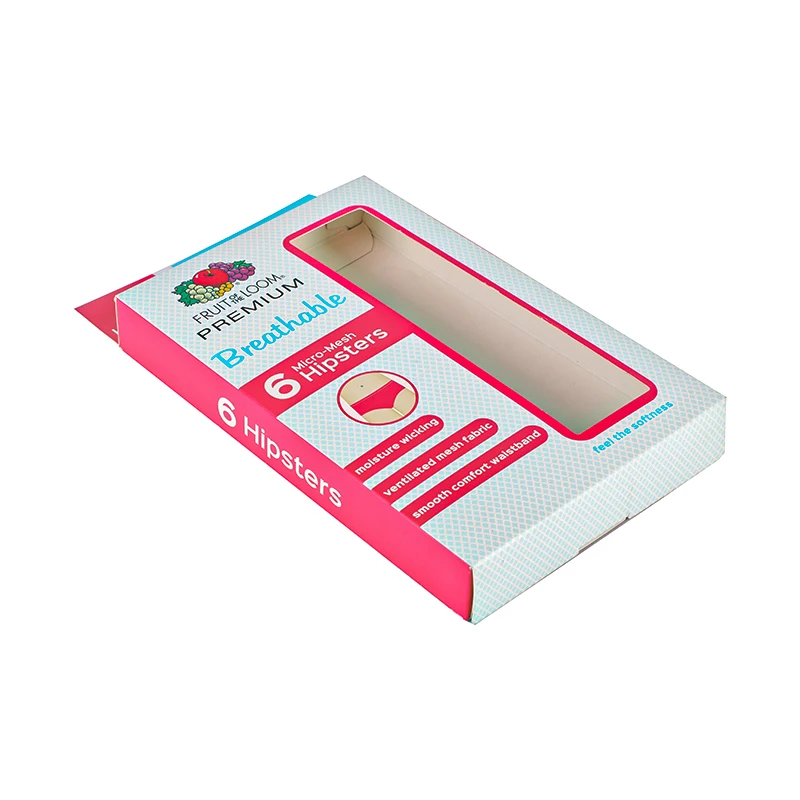 Wholesale Square Hanging Underwear Panties Packaging Box Boxes Paper Box