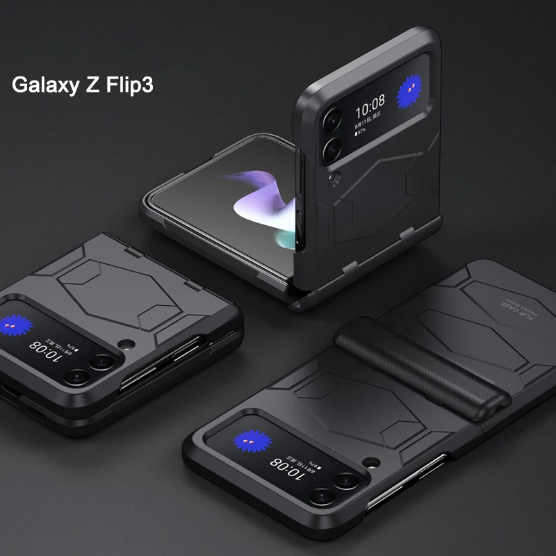 PU Vegan Leather Protective Phone Case For Samsung Galaxy Z Flip 3 5G Front Back Protective Cover Bumper Shell Z Flip3