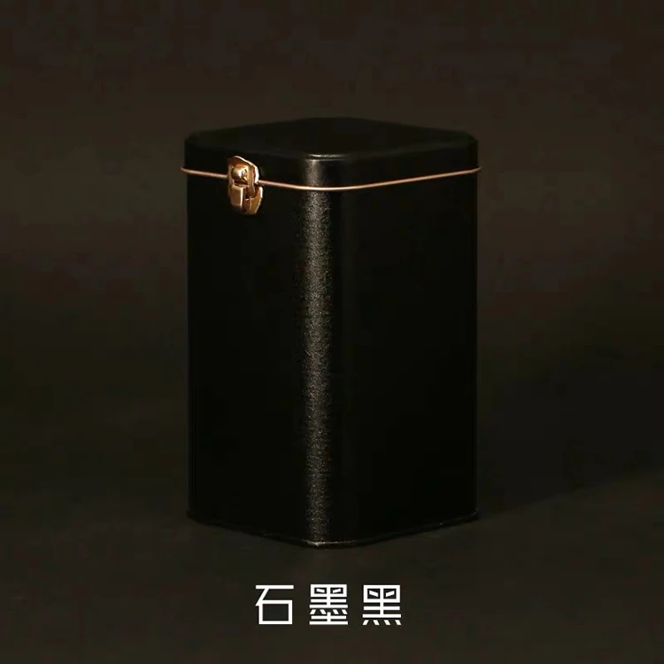 Luxury Empty Square Locked Tea Packaging Metal Box Creative Rectangle Tins