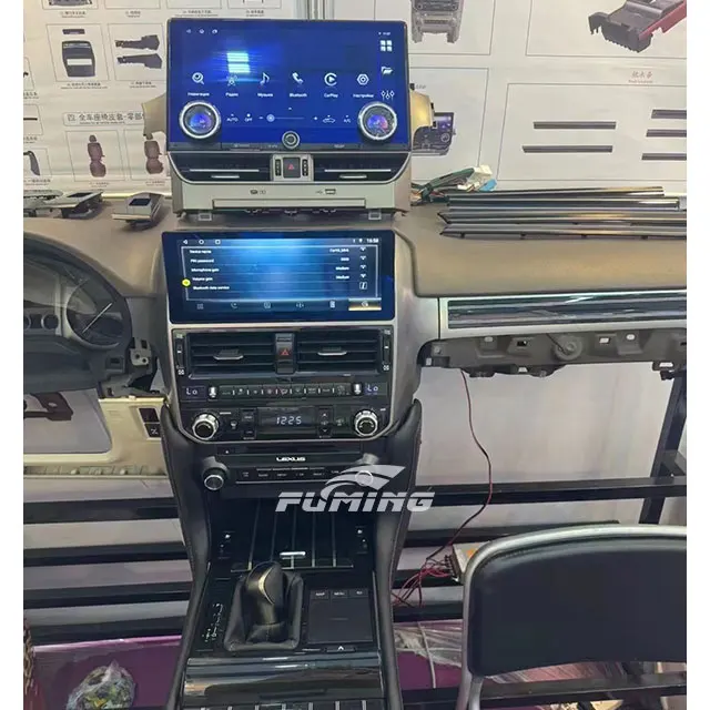 Lexus GX460 interior upgrade gear shift center console modification dashboard large screen installation interior panel