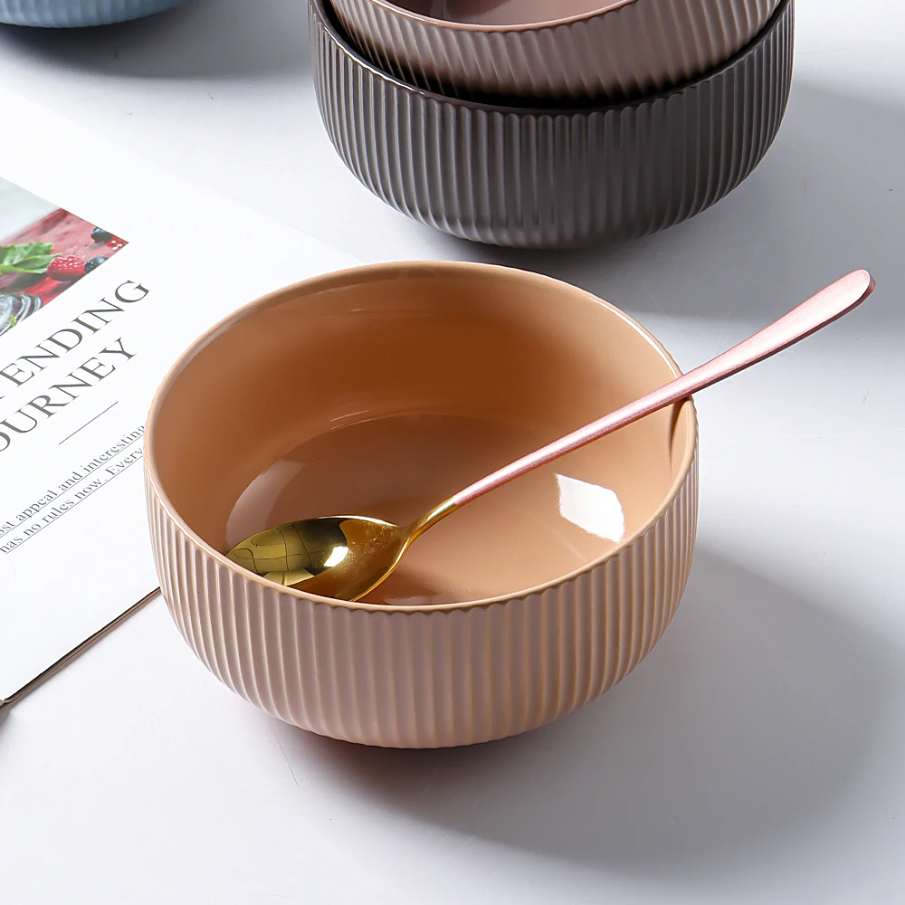 Eco-Friendly Hot selling ceramic soup salad serving bowl home usage  color ceramic bowl