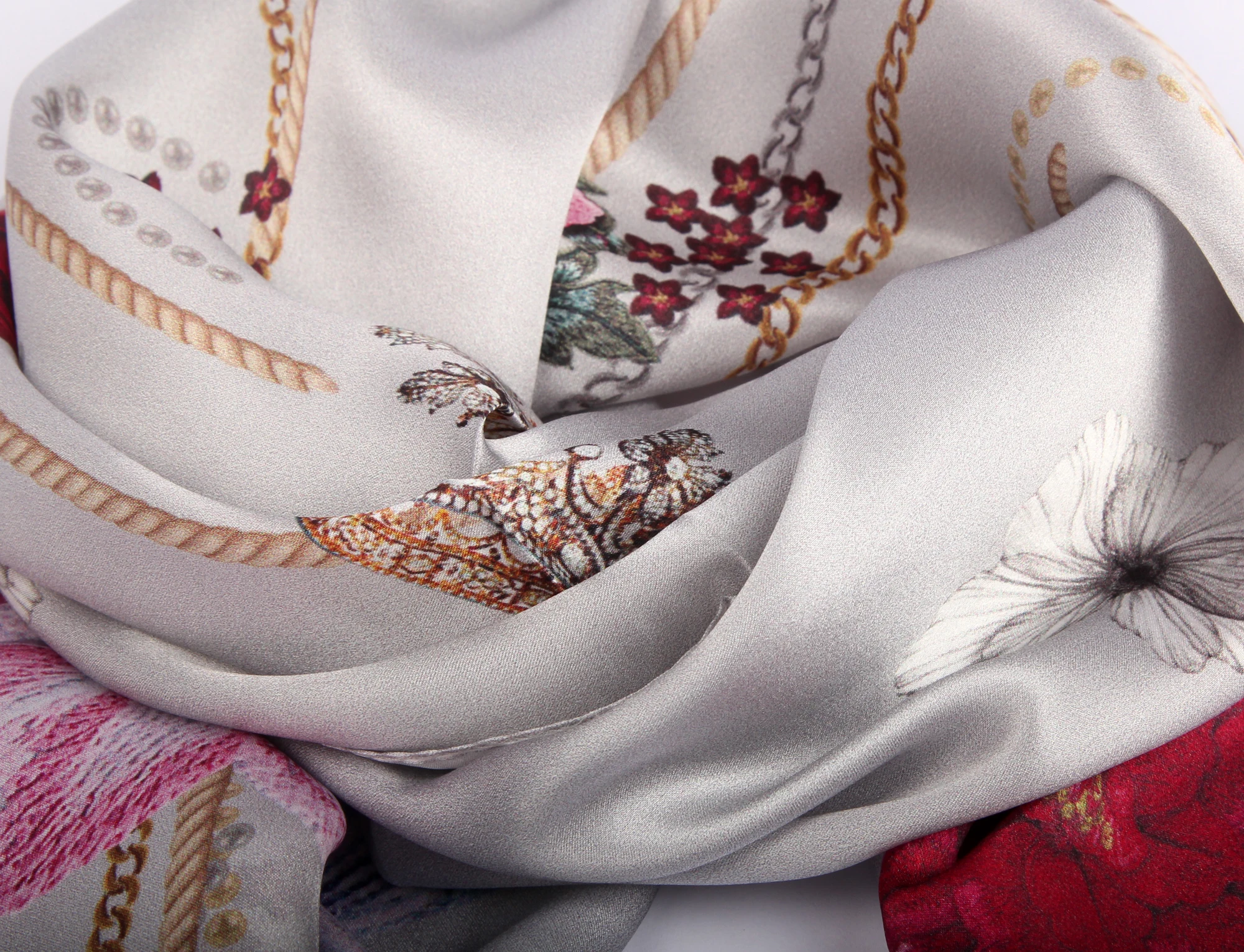
Professional high quality wholesale fashion beautiful pattern 100% long silk scarf 