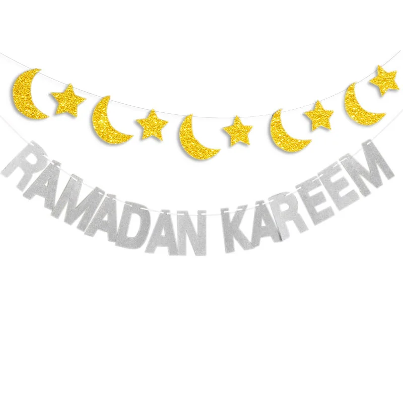 2022  Gold ramadan favors islami banner arab wall decor eid lights ramadan outdoor eid ramadan party decorations set muslim