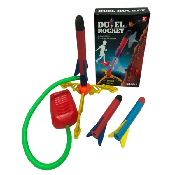 Детская Мягкая Педальная воздушная помпа пусковая установка игрушка-ракета с 3 ракетами