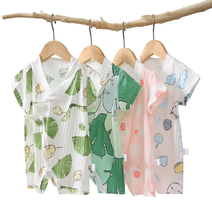 
Kimono Short Sleeve Cotton Baby Rompers Bodysuit Summer Japan Clothes Baby Girl Infant Onesie Baby Clothes 